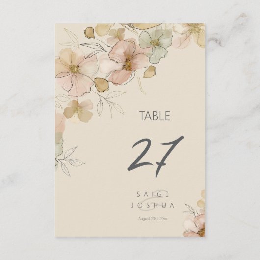 Sun-Washed Garden Wedding Floral ID1283 招待状 (裏面)