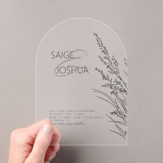 Sun-Washed Garden Wedding ID1283 アクリル招待状 (インサイチュ (ポータブル))