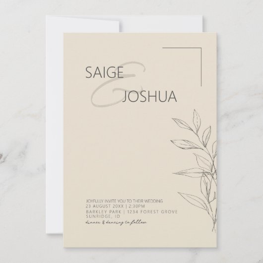 Sun-Washed Garden Wedding ID1283 招待状 (正面)