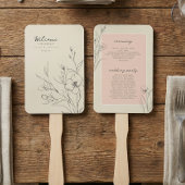 Sun-Washed Garden Wedding Program ID1283 ハンドファン