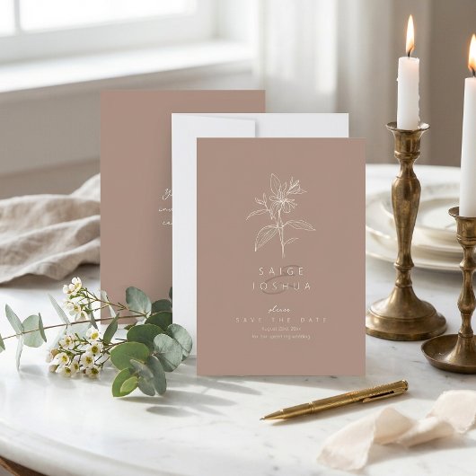 Sun-Washed Garden Wedding Rose Brown ID1283 セーブザデート