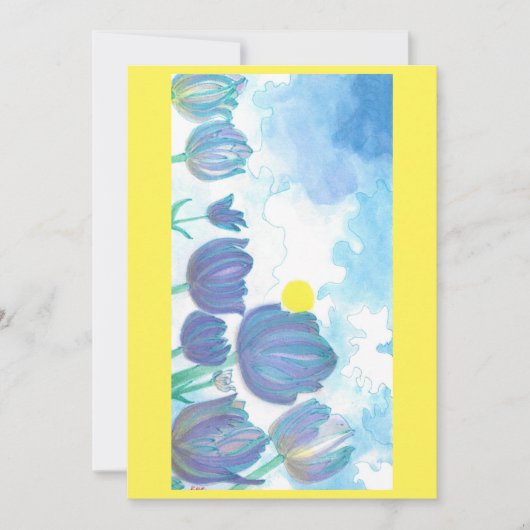 Sun Waterカラーのチューリップ サンキューカード (正面)