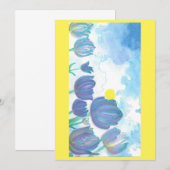 Sun Waterカラーのチューリップ サンキューカード (正面/裏面)