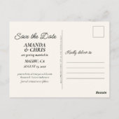 Sun & Waves Bohoビーチ日付はがきを保存 ポストカード (裏面)