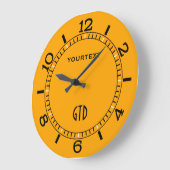 Sun Yellow Decor Dial、簡単にカスタマイズ可能 ラージ壁時計 (傾斜)