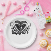 Sunand One Skeleton Heart Hands Unique Expression ペーパープレート (パーティー)