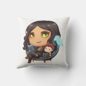 Sunayaの読書チビ(小さくかわいく書いた感じ)の装飾用クッション クッション (裏面)