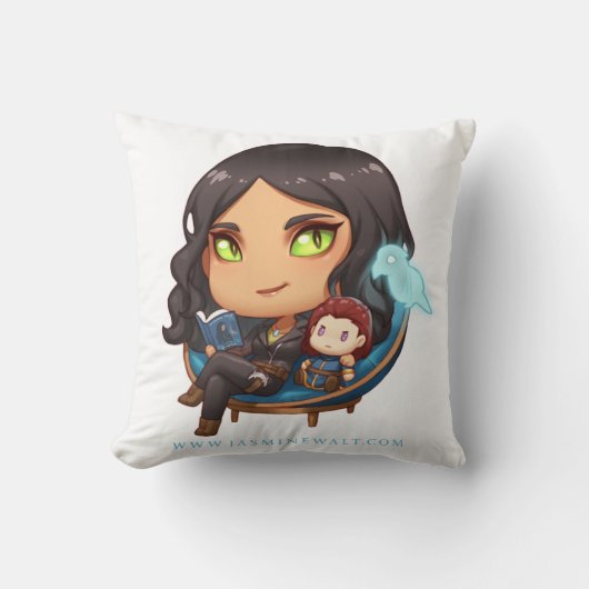 Sunayaの読書チビ(小さくかわいく書いた感じ)の装飾用クッション クッション (正面)