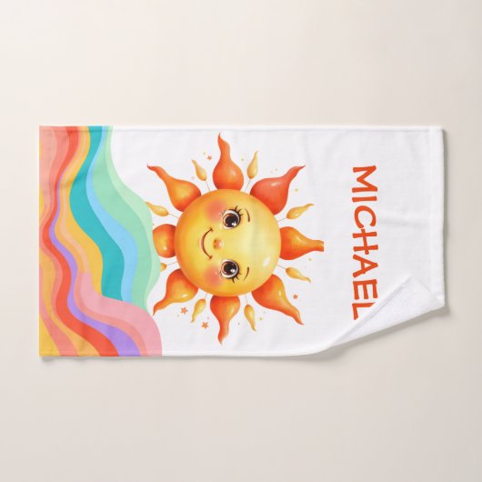 Sunbeam Rainbow Waves Baby ハンドタオル (ハンドタオル)
