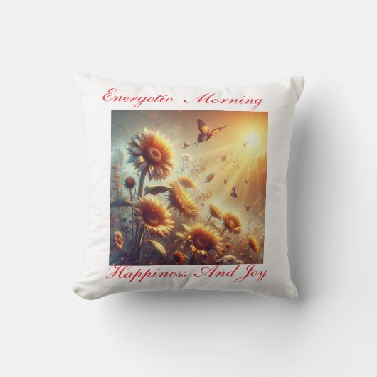 "Sunbeam & Sunflower Bliss" クッション (正面)