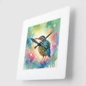 Sunbittern bird 270824AREF131 - Watercolor スクエア壁時計 (傾斜)