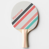 Sunbleached Coral Angled Striping with Name 卓球ラケット (裏面)