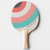 Sunbleached Coral Circle Stripe with Name 卓球ラケット (裏面)