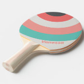 Sunbleached Coral Circle Stripe with Name 卓球ラケット (正面アングル)