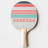 Sunbleached Coral Horizon Striping with Name 卓球ラケット (裏面)