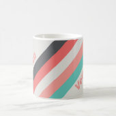Sunbleached Coral Stripes with Name コーヒーマグカップ (中央)