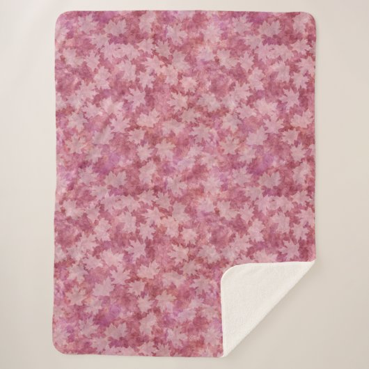 Sunbleached Maple Leaves on Red Sherpa Blanket シェルパブランケット (正面)