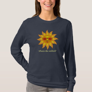 Sunblockがある陰のおもしろいの夏日曜日か。 Tシャツ