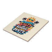 Sunburned Salty and Happy – Retro Beach Vibes タイル (側面)