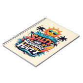 Sunburned Salty and Happy – Retro Beach Vibes ノートブック (左側)
