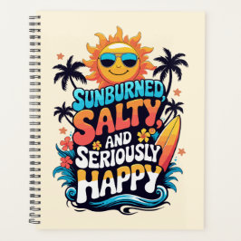 Sunburned Salty and Happy – Retro Beach Vibes プランナー手帳
