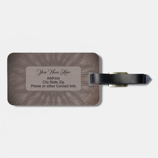 Sunburst boho mandala ラゲッジタグ (裏面横)