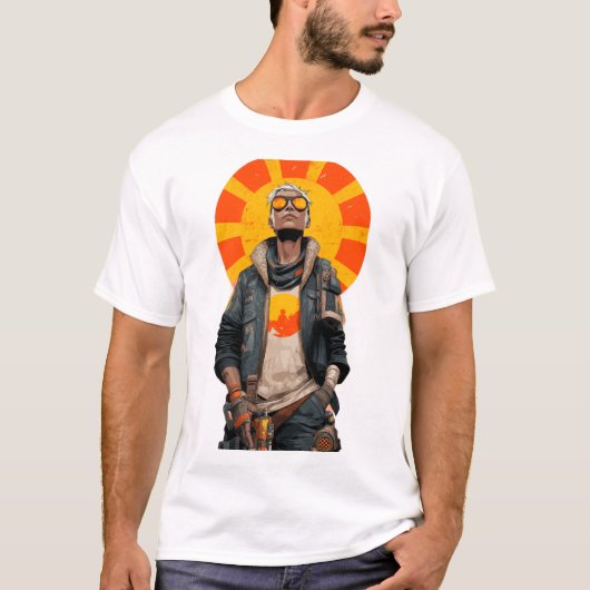Sunburst Scout – Post-Apocalyptic Hero Portrait Tシャツ (正面)