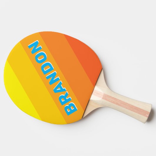 Sunburst Sea Bold Stripes with Name 卓球ラケット (横)