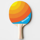 Sunburst Sea Circle Stripe with Name 卓球ラケット (裏面)