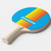 Sunburst Sea Pin Stripes with Name 卓球ラケット (正面アングル)