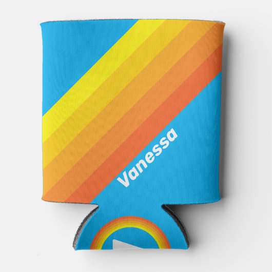 Sunburst Sea Stripes with Name 缶クーラー (正面)