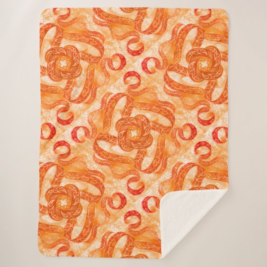 Sunburst Swirl Boho Sherpa Blanket シェルパブランケット (正面)