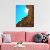 Sunburst Through Mojave Canyon Walls キャンバスプリント (インサイチュ (リビング))