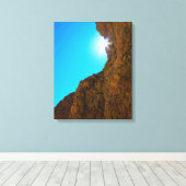 Sunburst Through Mojave Canyon Walls キャンバスプリント (インサイチュ (ウッドフロア))