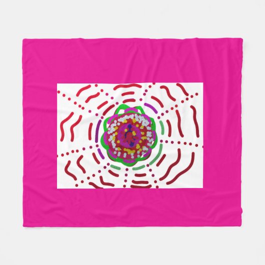 SunClock Flower Baby Blanket フリースブランケット (正面(横))