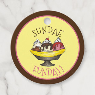 SUNDAEファンデーバナナスプリットアイスクリームソーシャル フェイバータグ