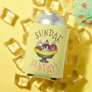 SUNDAEファンデーバナナスプリットアイスクリームソーシャル 缶クーラー