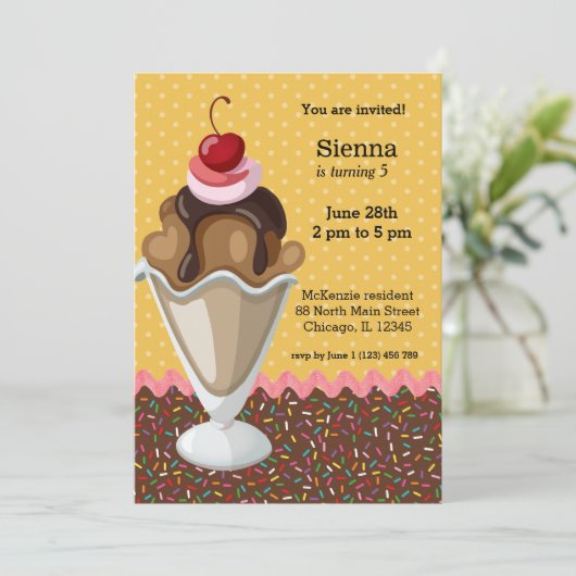 Sundae *背景色を選択 招待状 (スタンド正面)