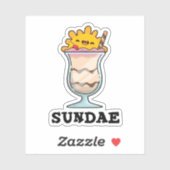 Sundae Funny Sunday Ice Cream Pun シール (シート)