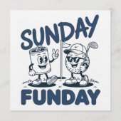 Sunday Funday Golf Funny Golfing Golfers Retro 招待状 (正面)