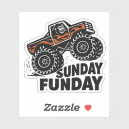 Sunday Funday Gorilla Monster Truck Funny Sticker シール