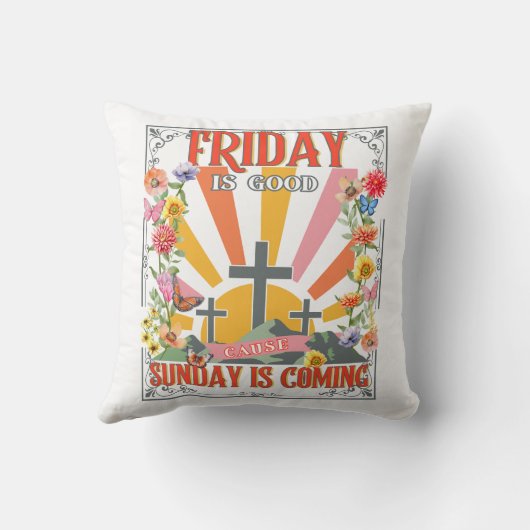 Sunday Is Coming Pillow クッション (裏面)