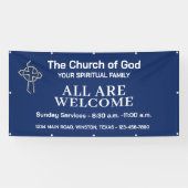 Sunday Service Church Banner With Your Logo 横断幕 (横)