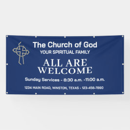 Sunday Service Church Banner With Your Logo 横断幕