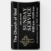 Sunday Service Church Banner With Your Logo 横断幕 (縦)