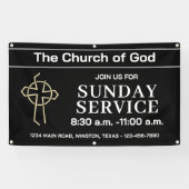 Sunday Service Church Banner With Your Logo 横断幕 (横)