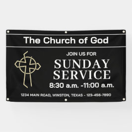 Sunday Service Church Banner With Your Logo 横断幕