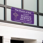 Sunday Service Church Banner With Your Logo 横断幕 (ビルの外側)
