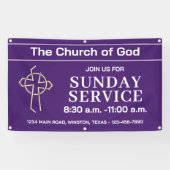 Sunday Service Church Banner With Your Logo 横断幕 (横)