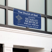 Sunday Service Church Banner With Your Logo 横断幕 (ビルの外側)